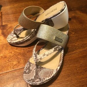 Kenneth Cole Pepea Cross Animal Print-Gold